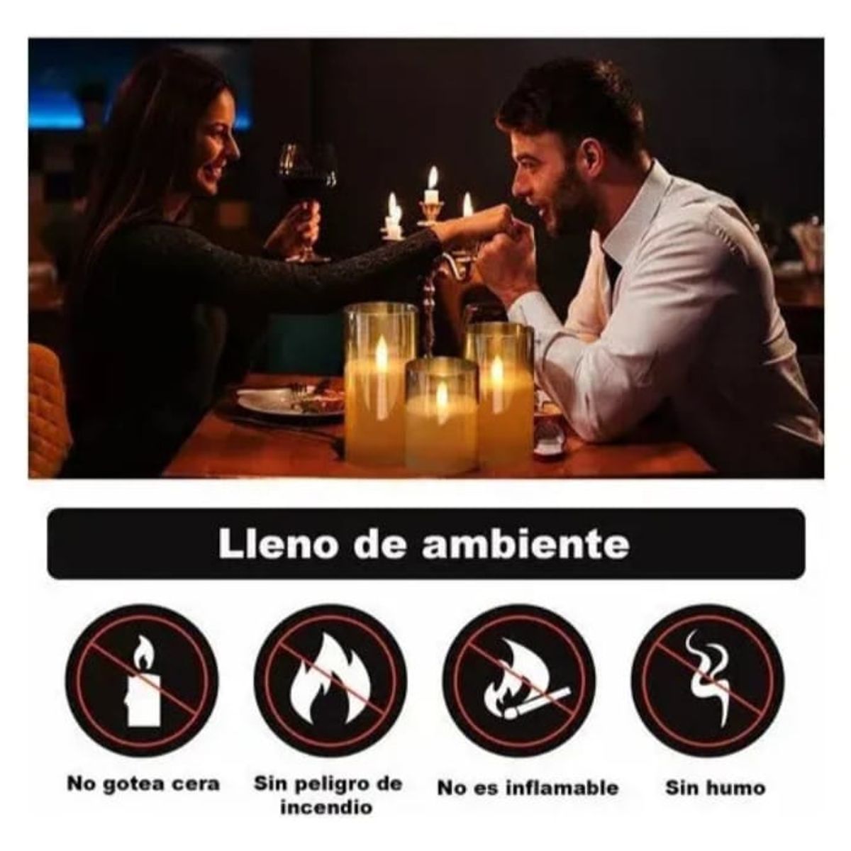 GENERICO - Set 3 Velas Led Decorativas con Control Remoto