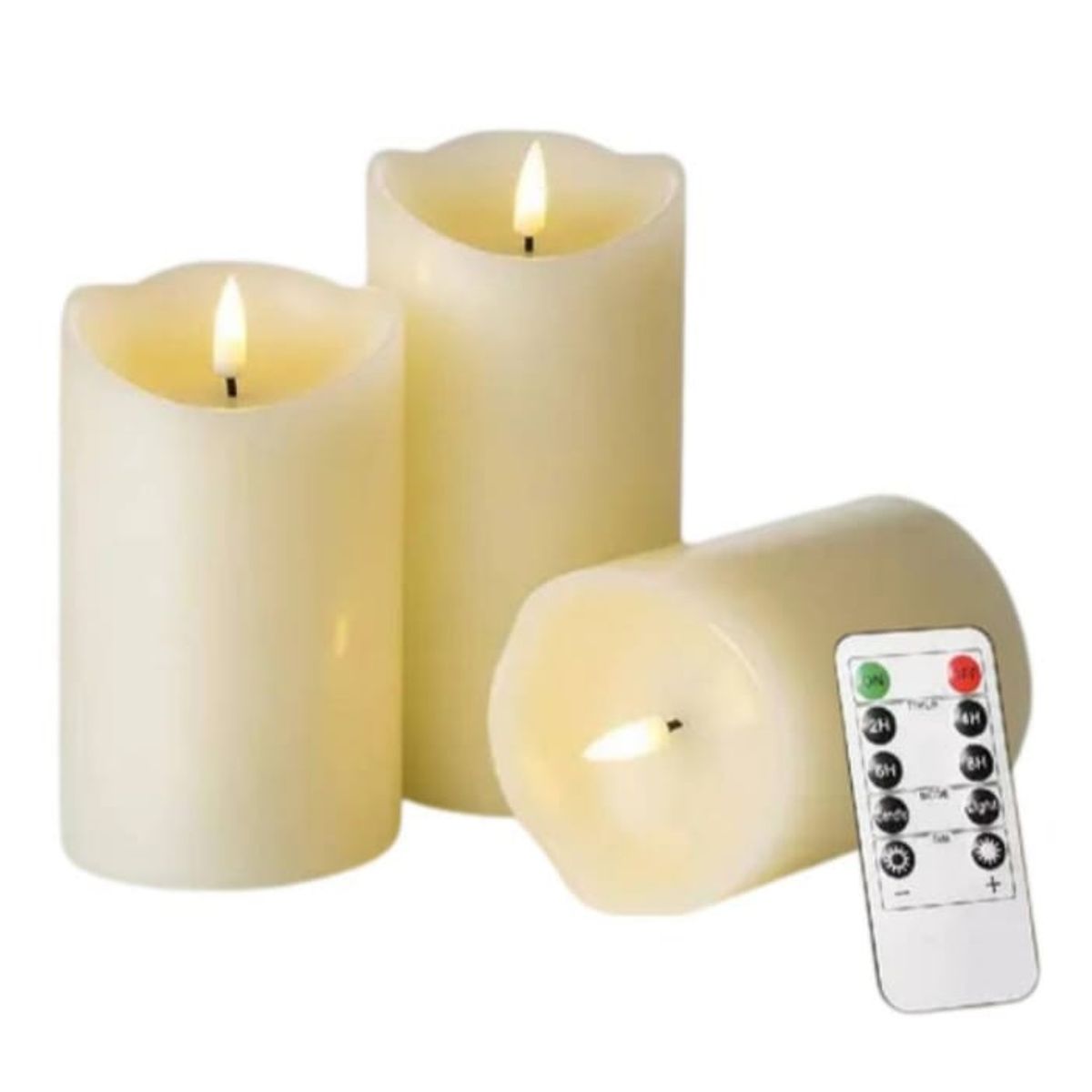 GENERICO - Set 3 Velas Led Decorativas con Control Remoto