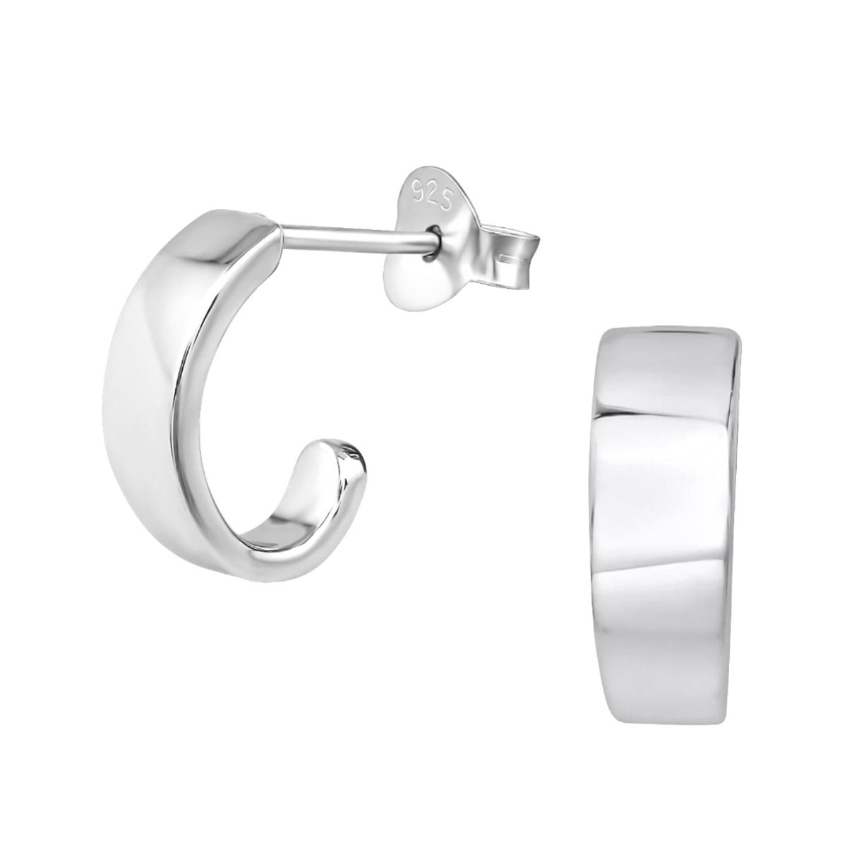 GOIA - Aros Unisex media argolla 4x10 mm plata