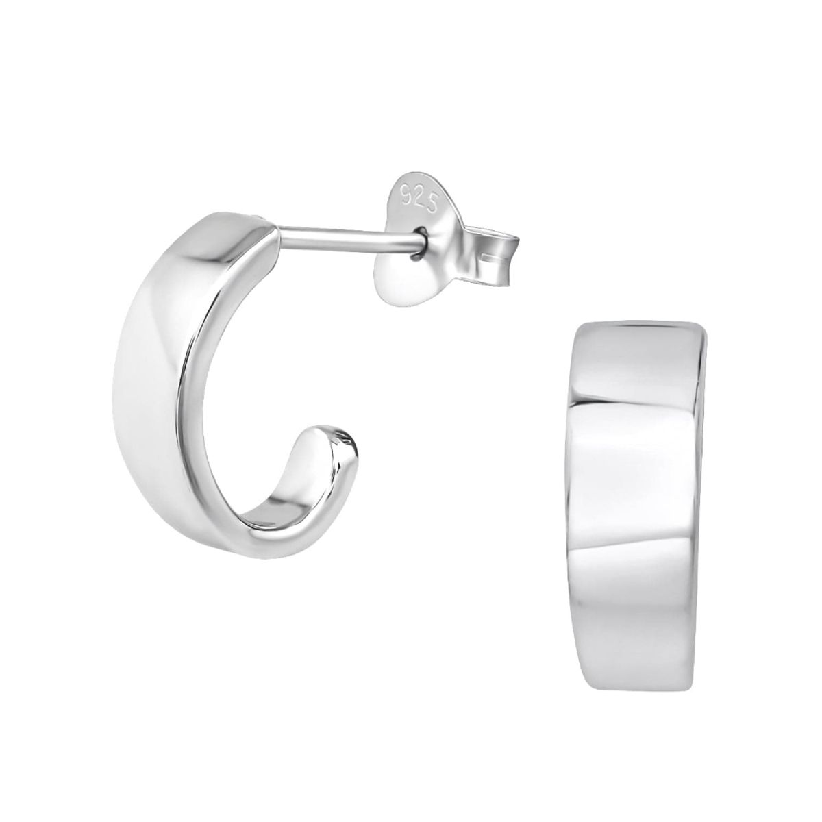 GOIA - Aros Unisex media argolla 4x10 mm plata