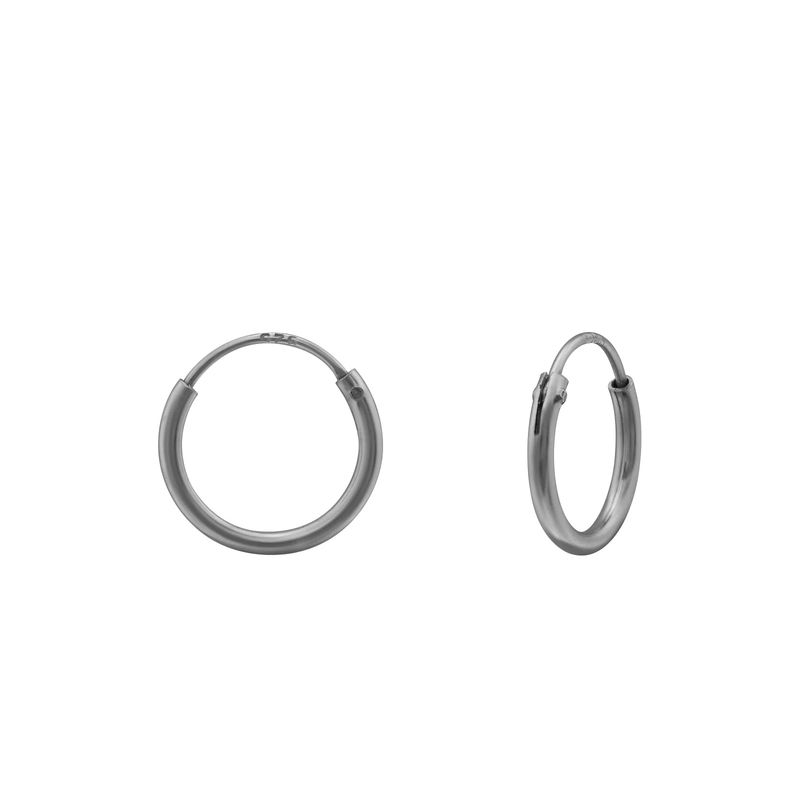 GOIA - AROS Unisex Argolla 10 MM Plata rodinado negro