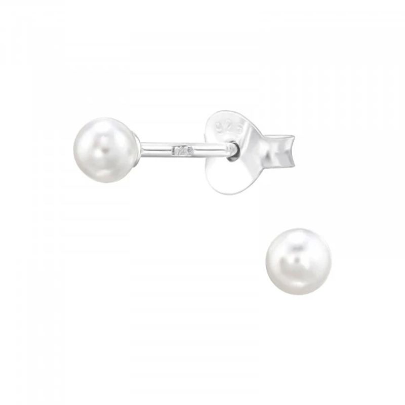 GOIA - Aros Unisex Perla 3mm Silver