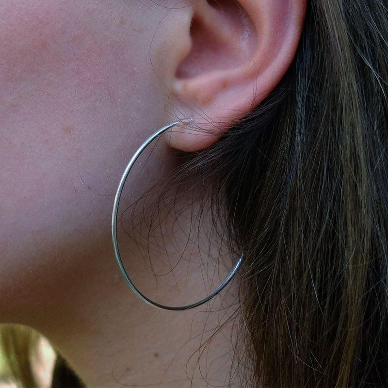 GOIA - Aros Unisex Argolla 50 mm Plata