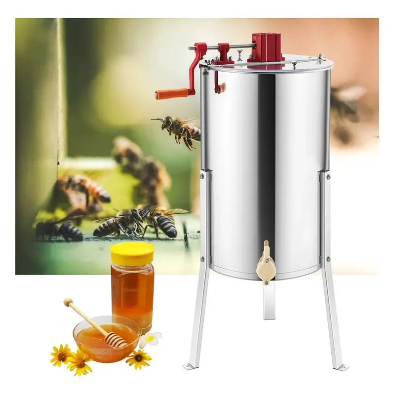 KUANGYE - 4 Marcos Extractor De Centrifuga Miel Manual Acero Inoxidable