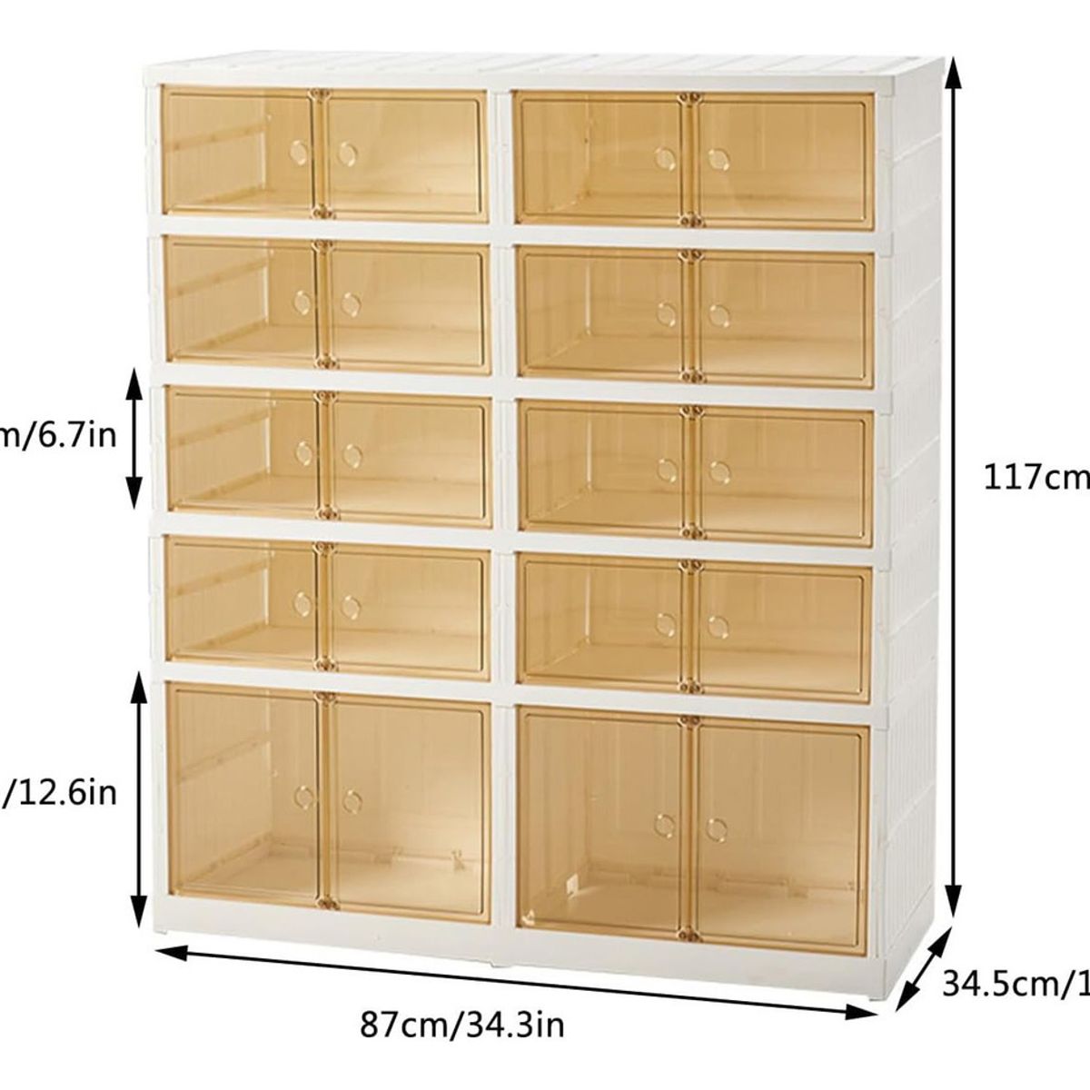 EVERSO - Zapatera Plegable 6 Niveles Caja Organizador Sin Instalación Blanco