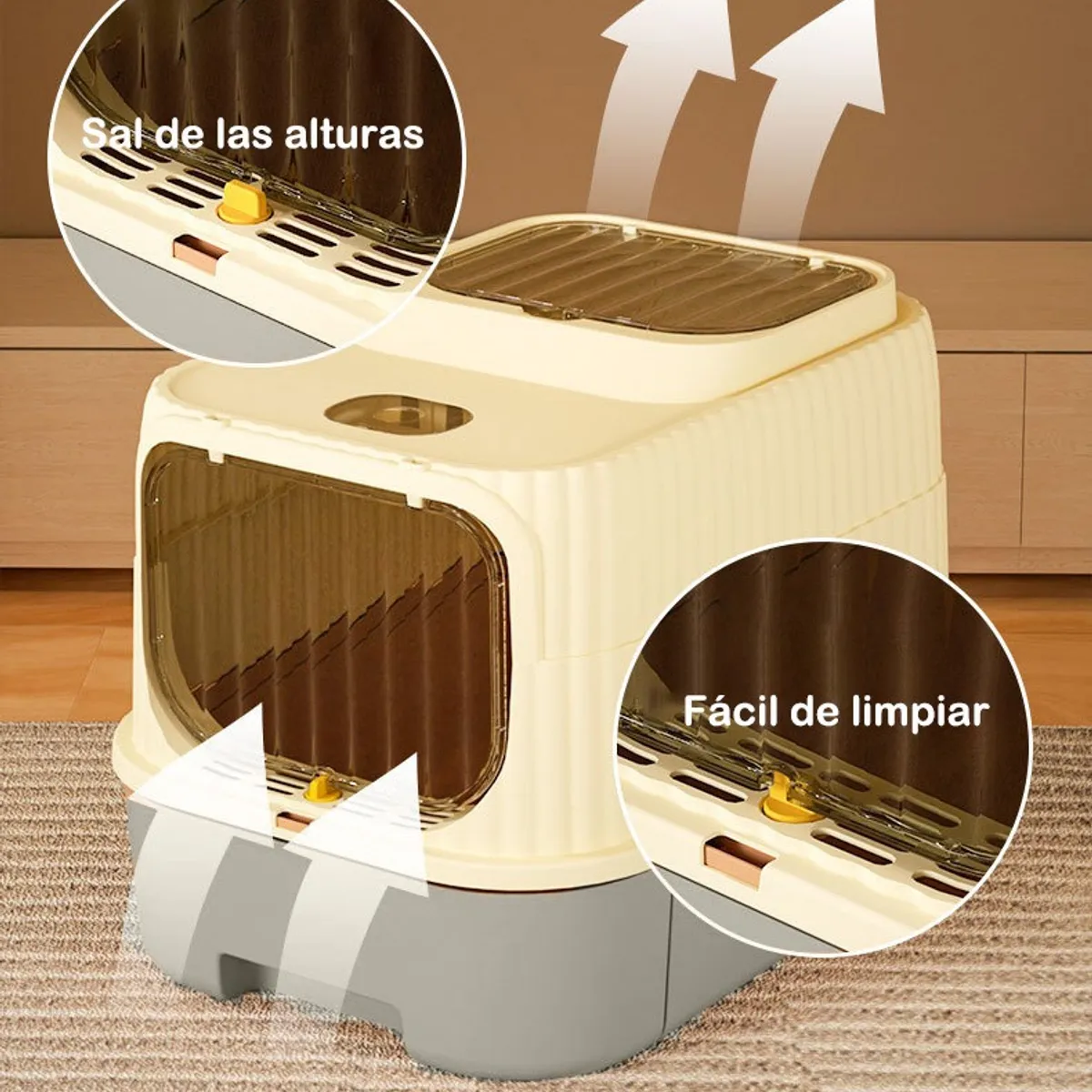 EVERSO - Arenero Gato Cerrado Baño Sanitario Grande Con Pala Y Luz Uv