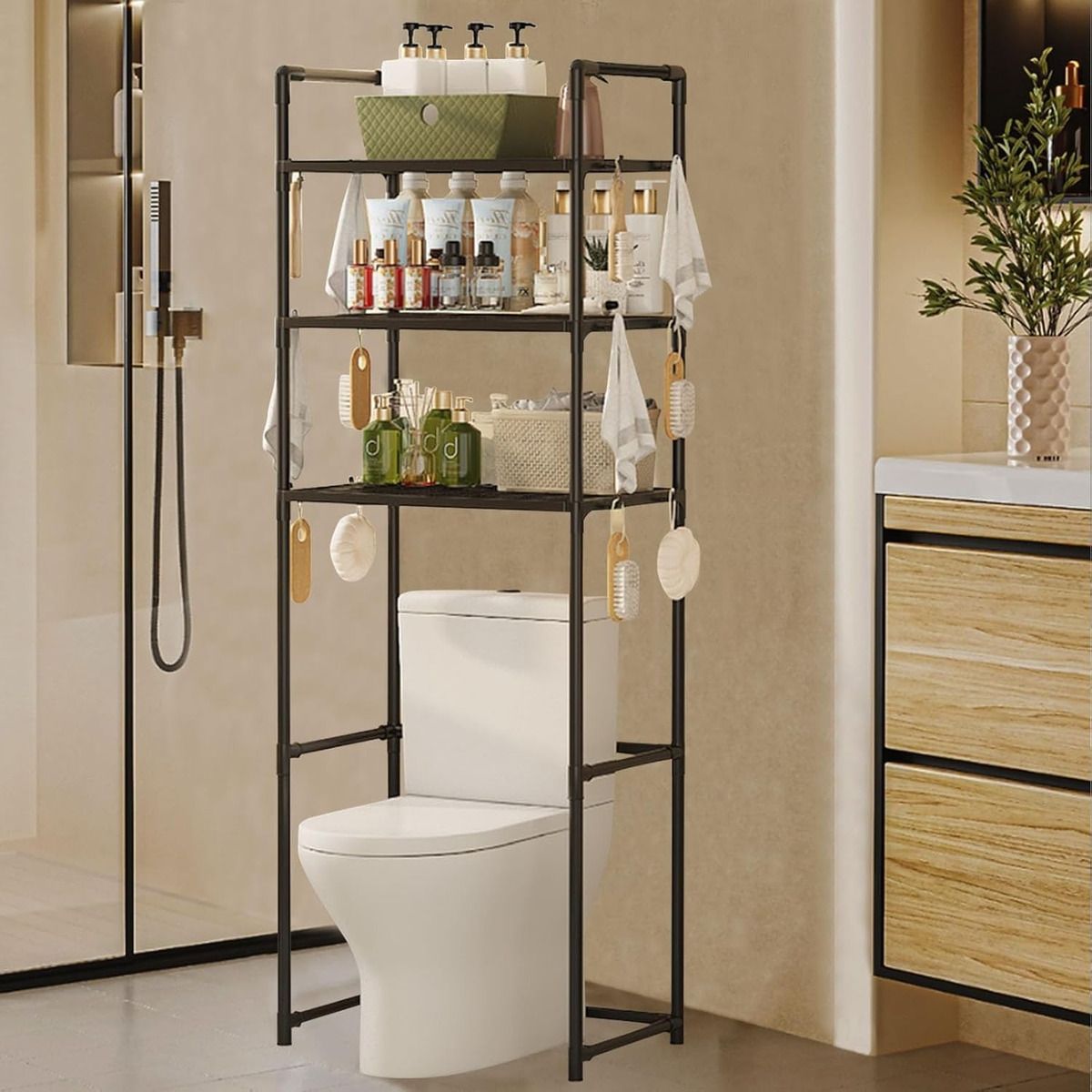 EVERSO - Estante Organizador De 3niveles Muebles De Baño Rack Metal 3 Niveles