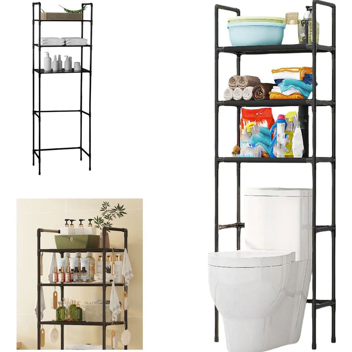 EVERSO - Estante Organizador De 3niveles Muebles De Baño Rack Metal 3 Niveles