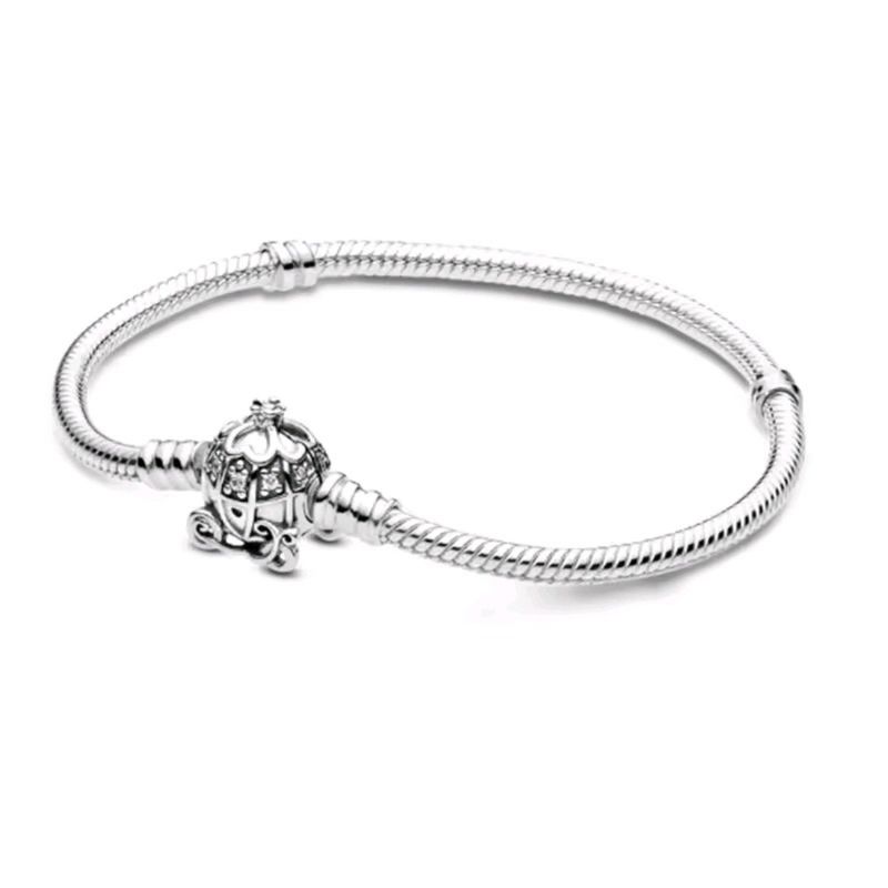 GENERICO - Pulsera Bañada en Plata con Broche Carruaje de Princesa
