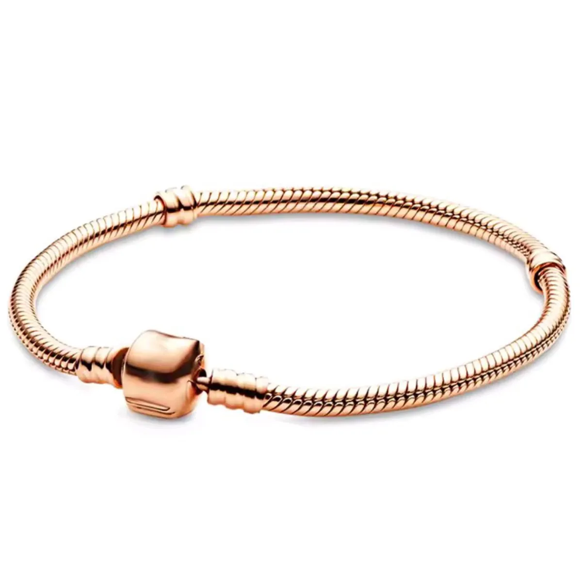 GENERICO - Pulsera Bañada en Oro Rosa con Broche Clásico