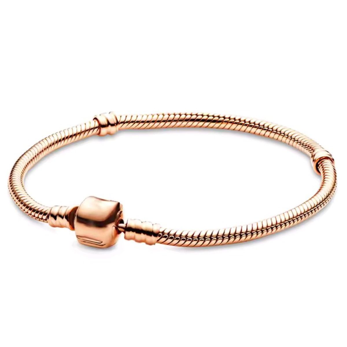 GENERICO - Pulsera Bañada en Oro Rosa con Broche Clásico