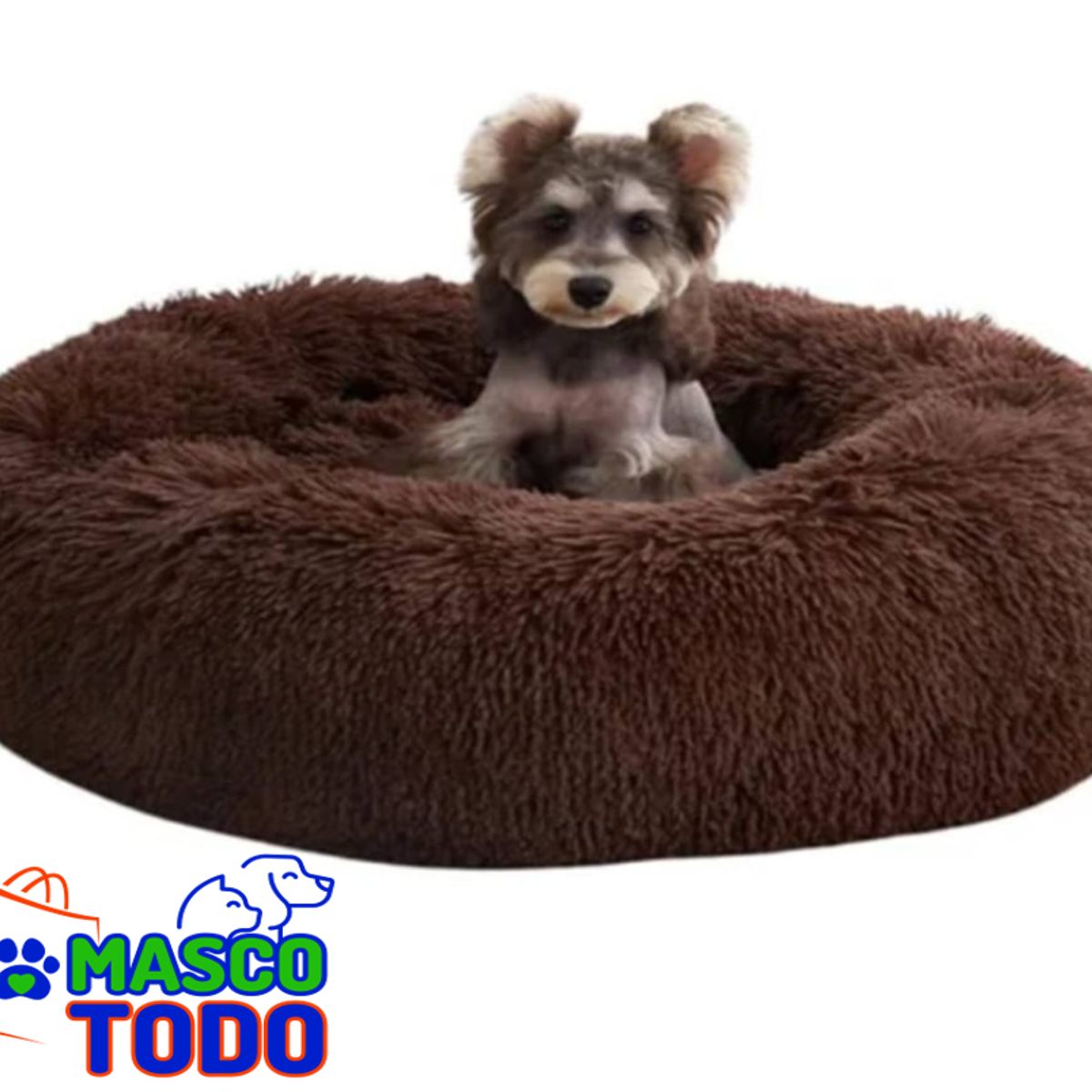 MASCO TODO - Cama Antiestrés Felpa para Mascotas Perros Gatos 80cm Café