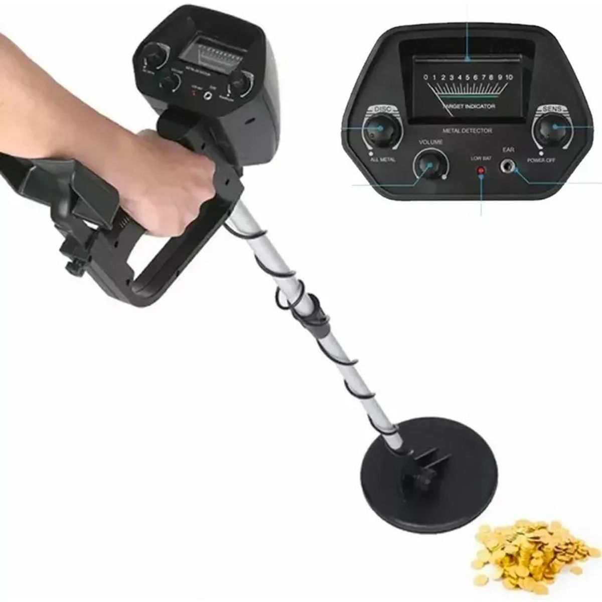 GENERICO - Detector De Metales Md-4030 Sensitivo+pantalla Lcd