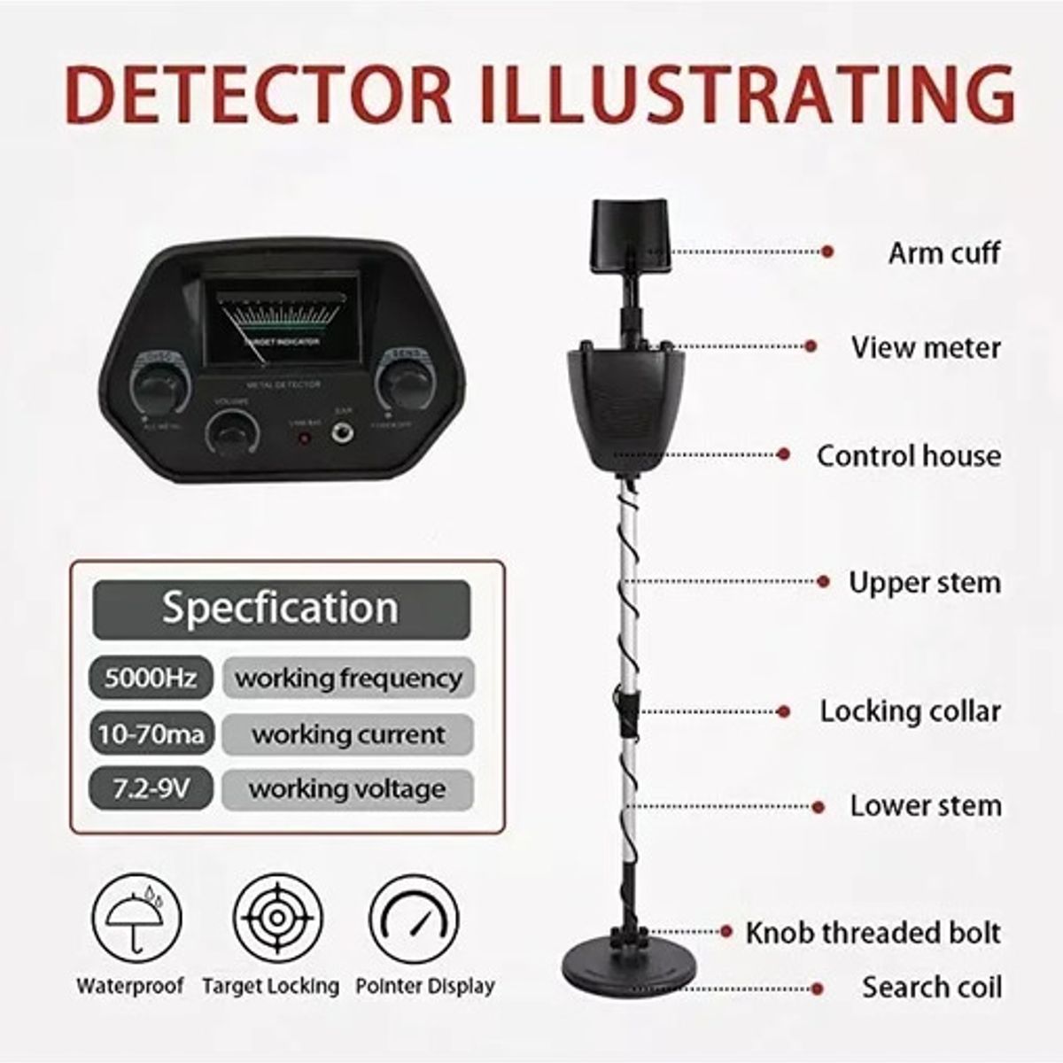 GENERICO - Detector De Metales Md-4030 Sensitivo+pantalla Lcd