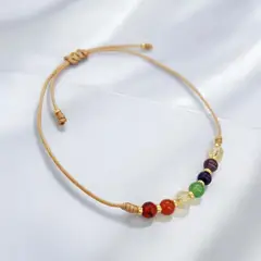 GENERICO - Conexión Espiritual: Pulsera 7 Chakras de Hilo y Cristales