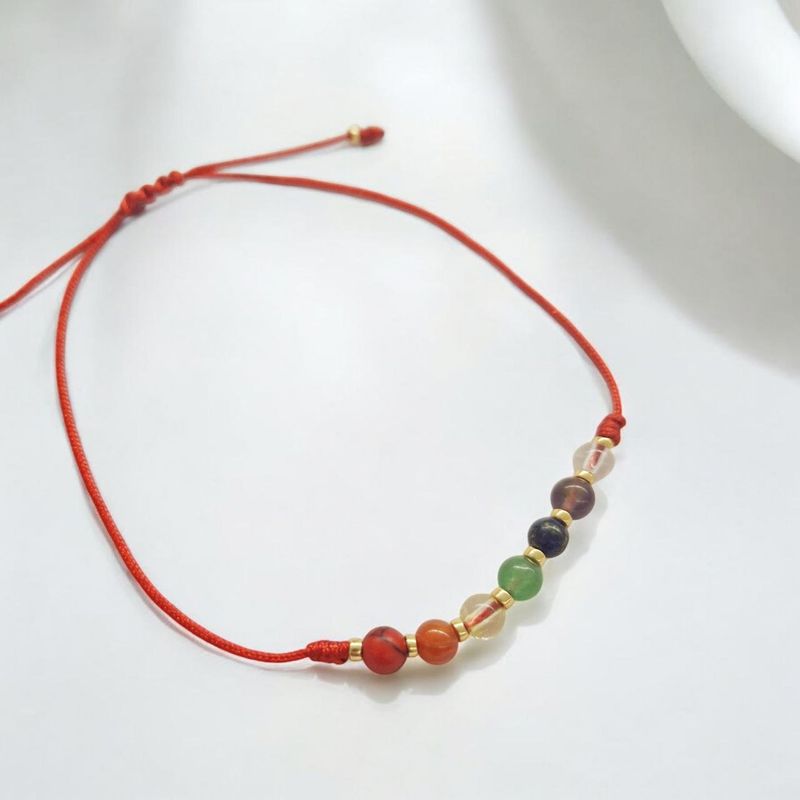 GENERICO - Conexión Espiritual: Pulsera 7 Chakras de Hilo y Cristales