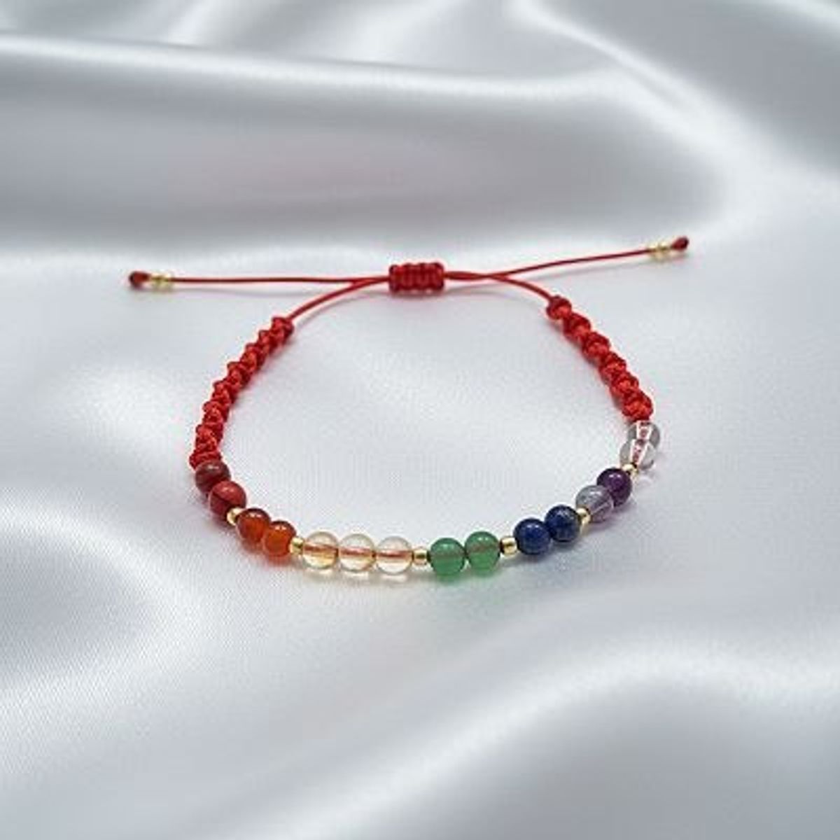 GENERICO - Conexión Espiritual: Pulsera 7 Chakras de Hilo y Cristales