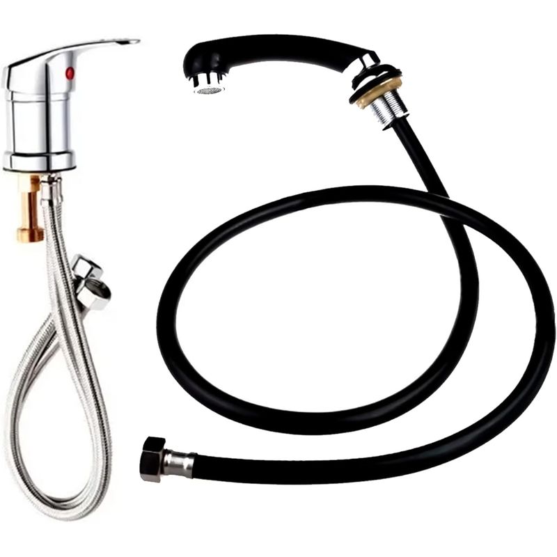 KUANGYE - Llave Monomando + Ducha Para Lava Pelo Fijo Peluqueria