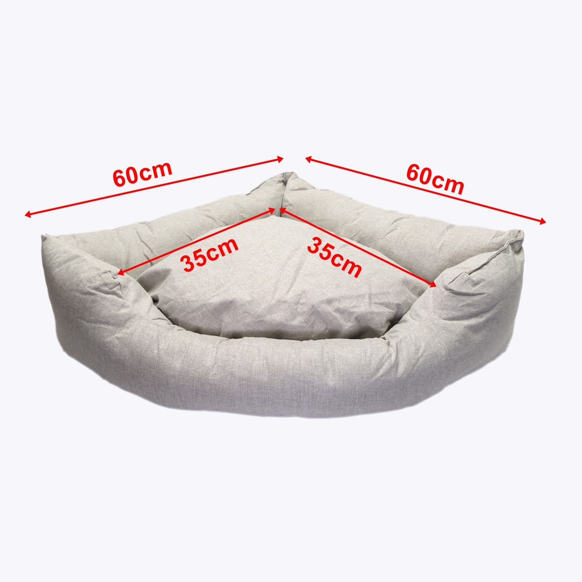 GENERICO - CAMA mascota triangular 60cm reversible verano invierno