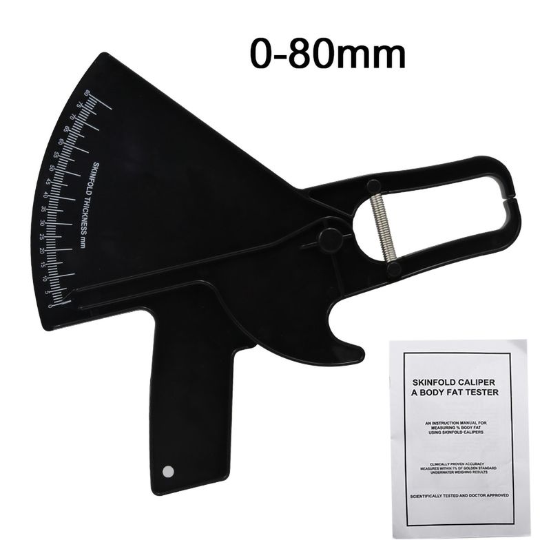 GENERICO - 0-80mm Caliper Medidor De Grasa Corporal Adipometro-Negro