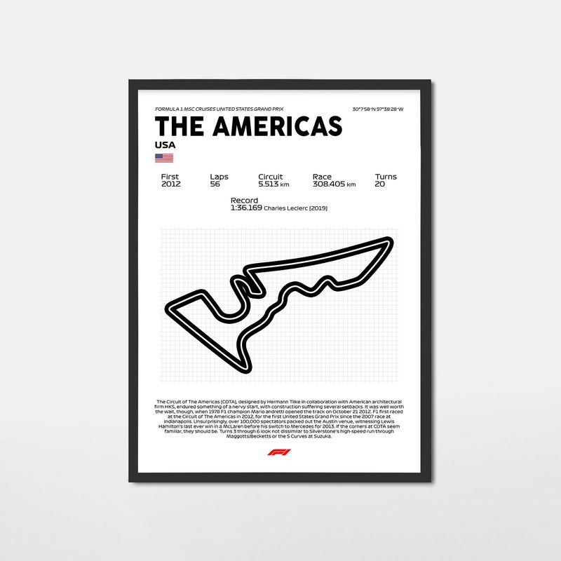 GENERICO - Cuadro decorativo Formula 1 The Americas USA Grand Prix