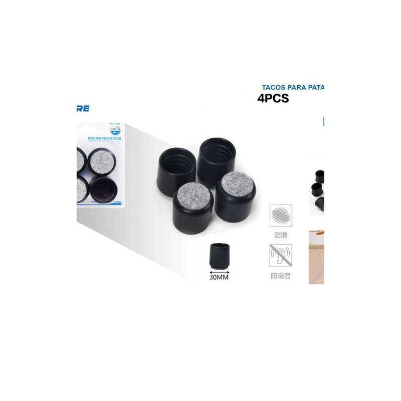 GENERICO - TACOS PARA PATAS DE SILLAS 4PCS 30MM