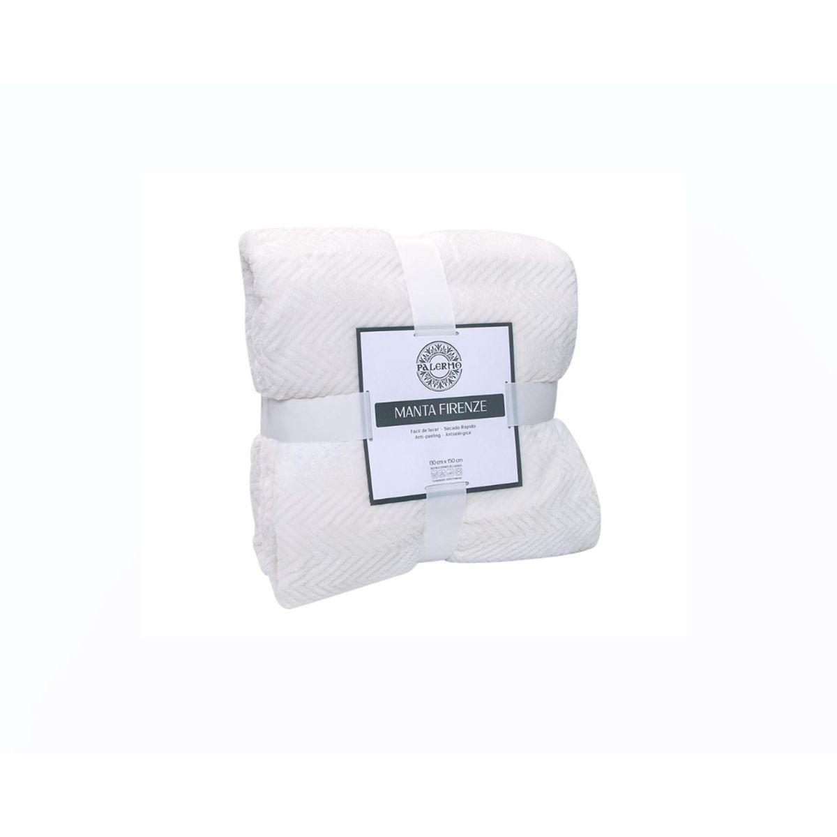 GENERICO - Manta Firenze Palermo - 150x130 Cm Liso Blanco