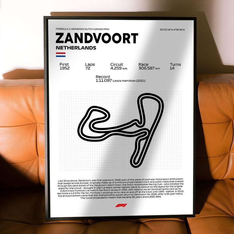 GENERICO - Cuadro decorativo Formula 1 Zandvoort Países Bajos