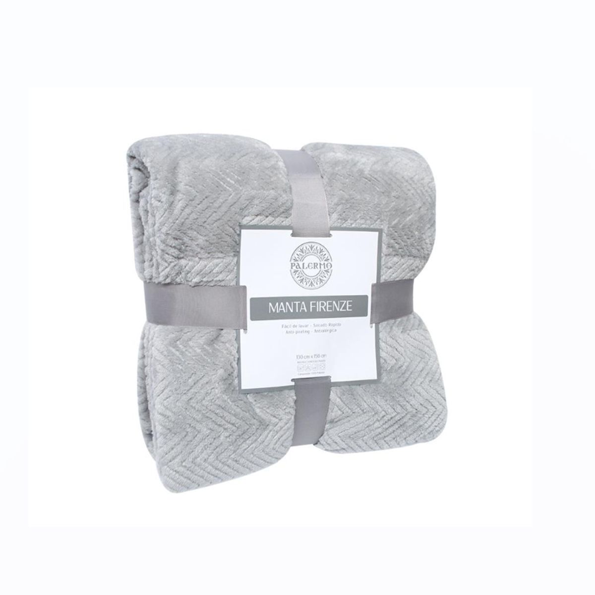 GENERICO - Manta Firenze Palermo - 150x130 Cm Liso Gris