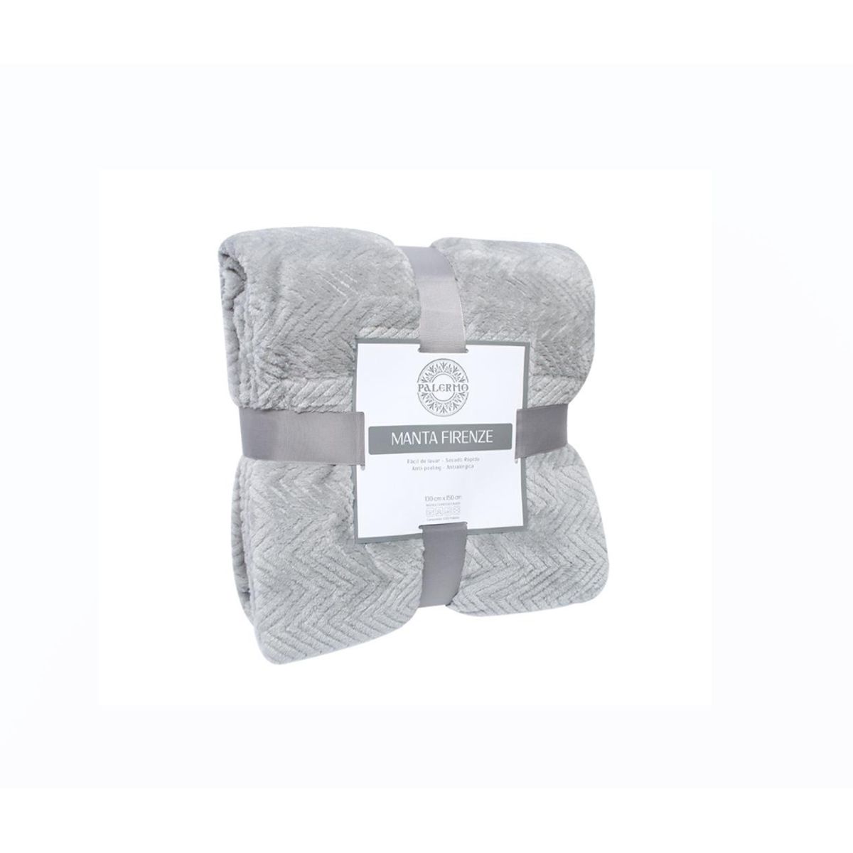 GENERICO - Manta Firenze Palermo - 150x130 Cm Liso Gris