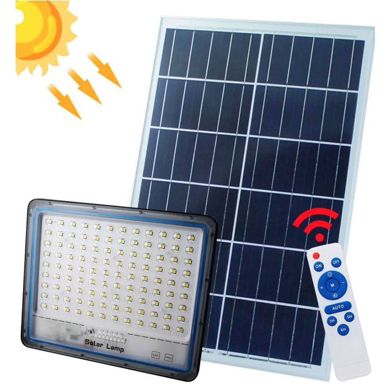 GENERICO - Reflector LED De600 W IP66 Con Panel Solar y Control Remoto Jortan
