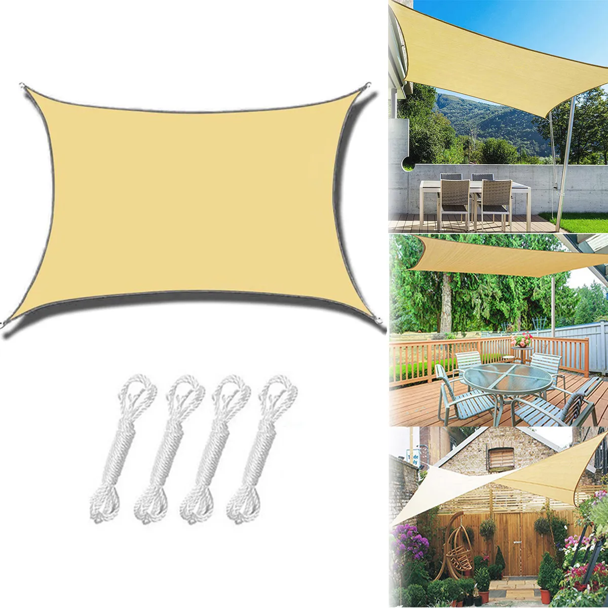 EDWINAYY - Toldo Vela Sombrarectangular Velas Desombra Para Patiosimper