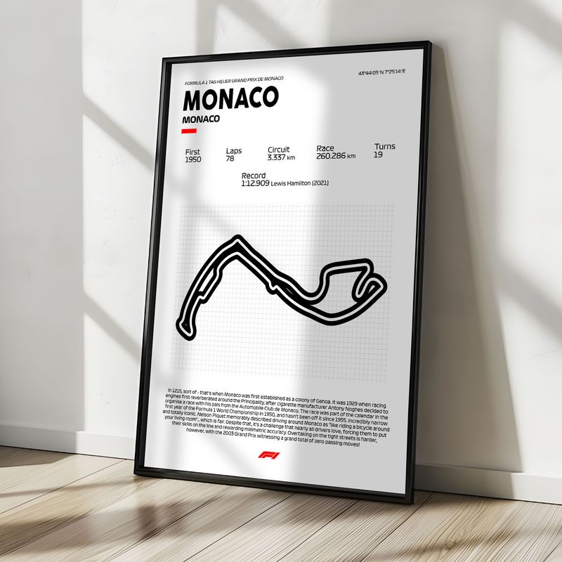 GENERICO - Cuadro decorativo Formula 1 Circuito de Monaco
