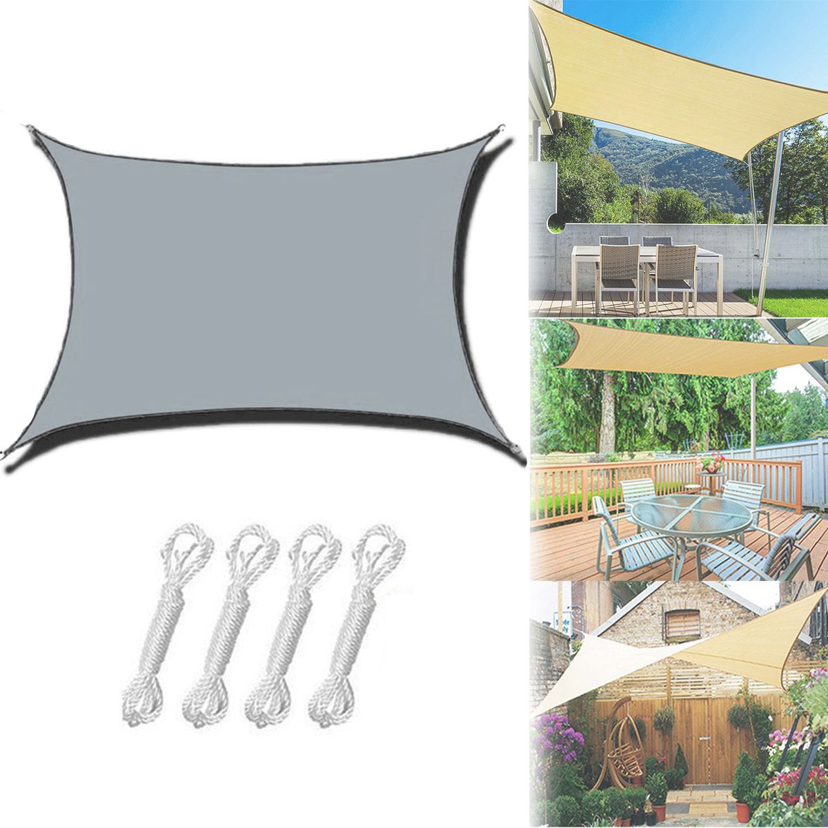 EDWINAYY - Toldo Vela Sombrarectangular Velas Desombra Para Patiosimper