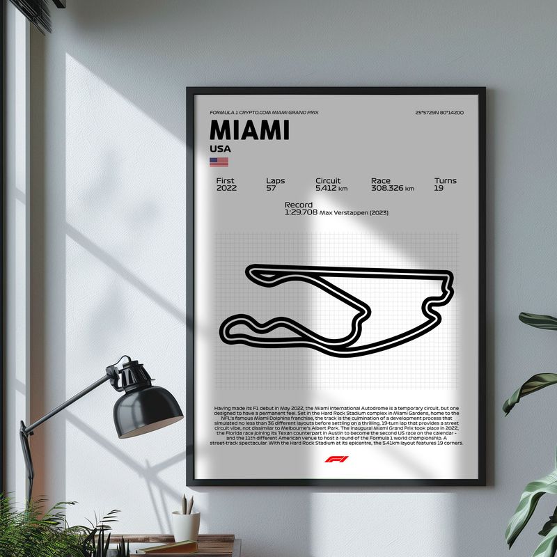 GENERICO - Cuadro decorativo Formula 1 Miami USA