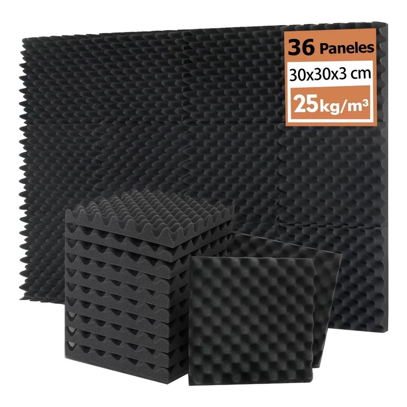 KUANGYE - 36 Paneles Acusticos Espuma Acústica, Aislante Acustico 30cm