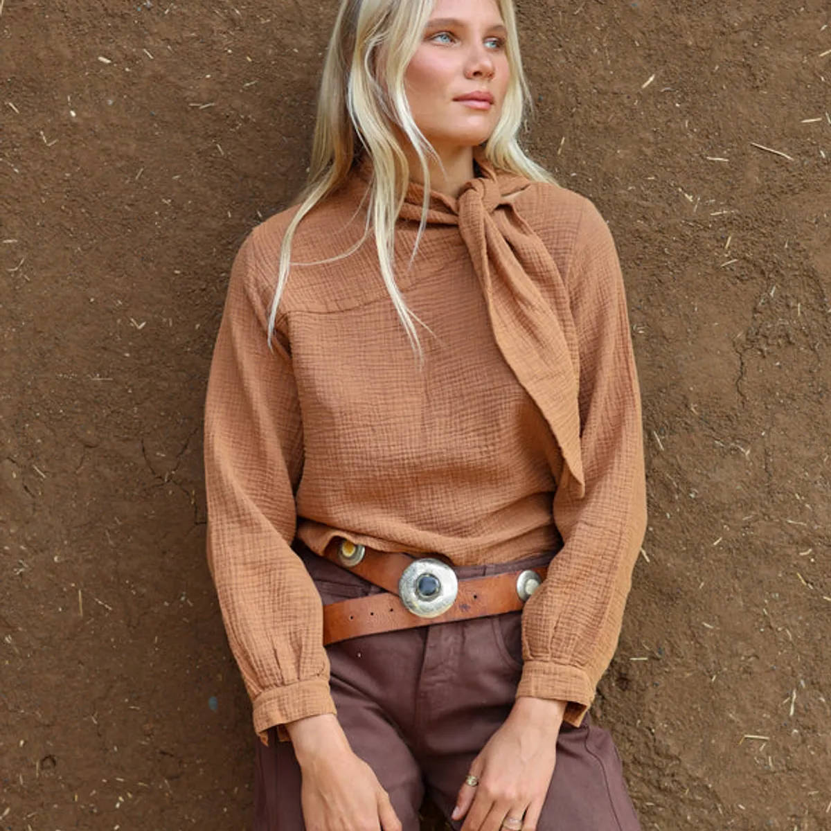 CALEDONIA LABEL - Blusa Tabasco Café Mujer