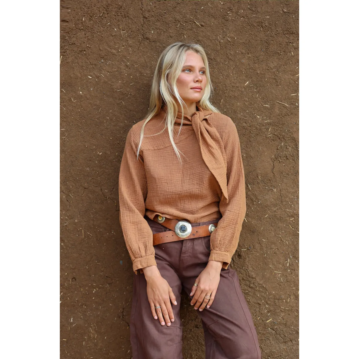 CALEDONIA LABEL - Blusa Tabasco Café Mujer