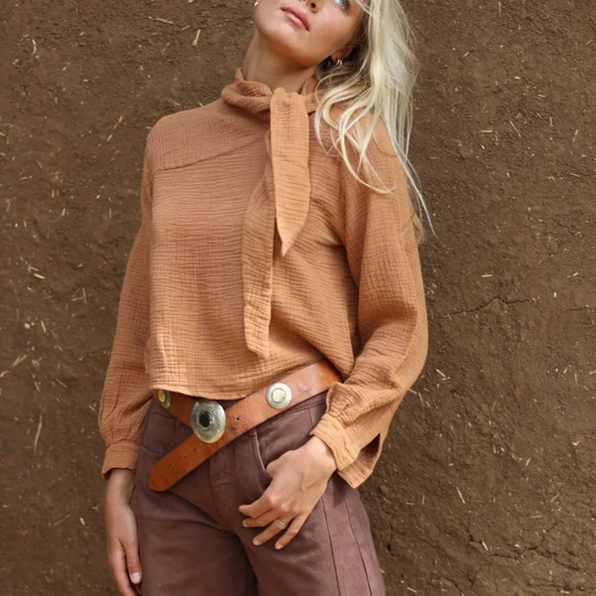 CALEDONIA LABEL - Blusa Tabasco Café Mujer