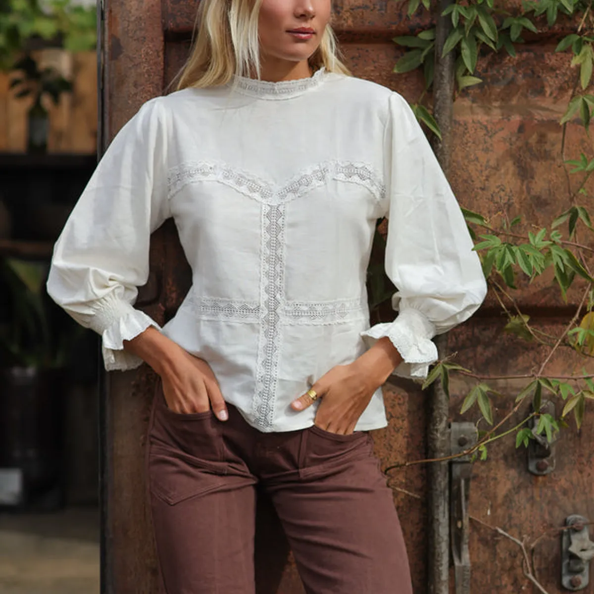 CALEDONIA LABEL - Blusa Neves Blanca Mujer