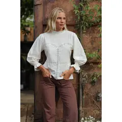 CALEDONIA LABEL - Blusa Neves Blanca Mujer