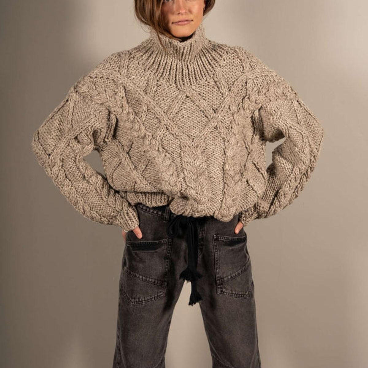CALEDONIA LABEL - Sweater Cusco Gris Alpaca Mujer
