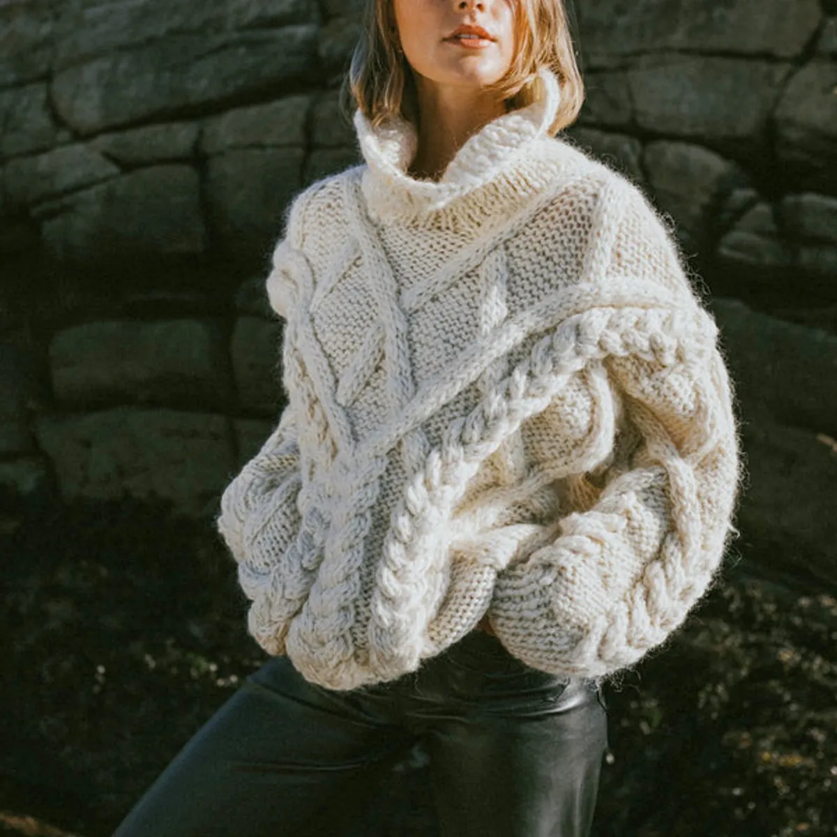 CALEDONIA LABEL - Sweater Cusco Blanco Alpaca Mujer