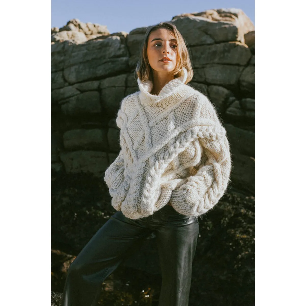 CALEDONIA LABEL - Sweater Cusco Blanco Alpaca Mujer