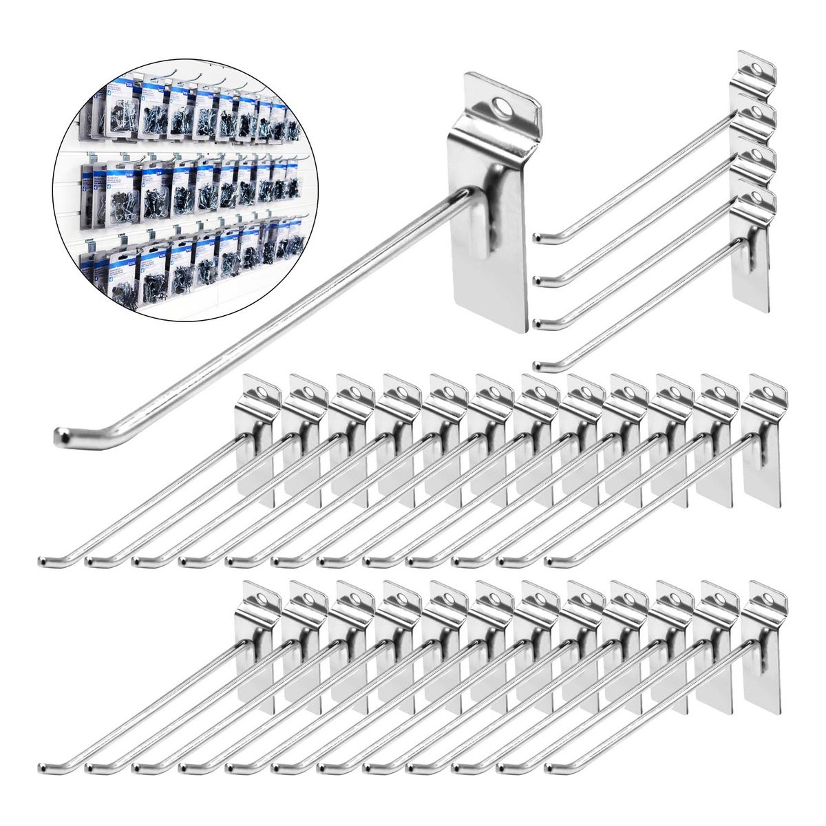 GENERICO - 40 Pack Ganchos Para Panel Ranurado De Pared 13CM