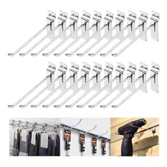 GENERICO - 20 Pack Ganchos Para Panel Ranurado De Pared 13CM
