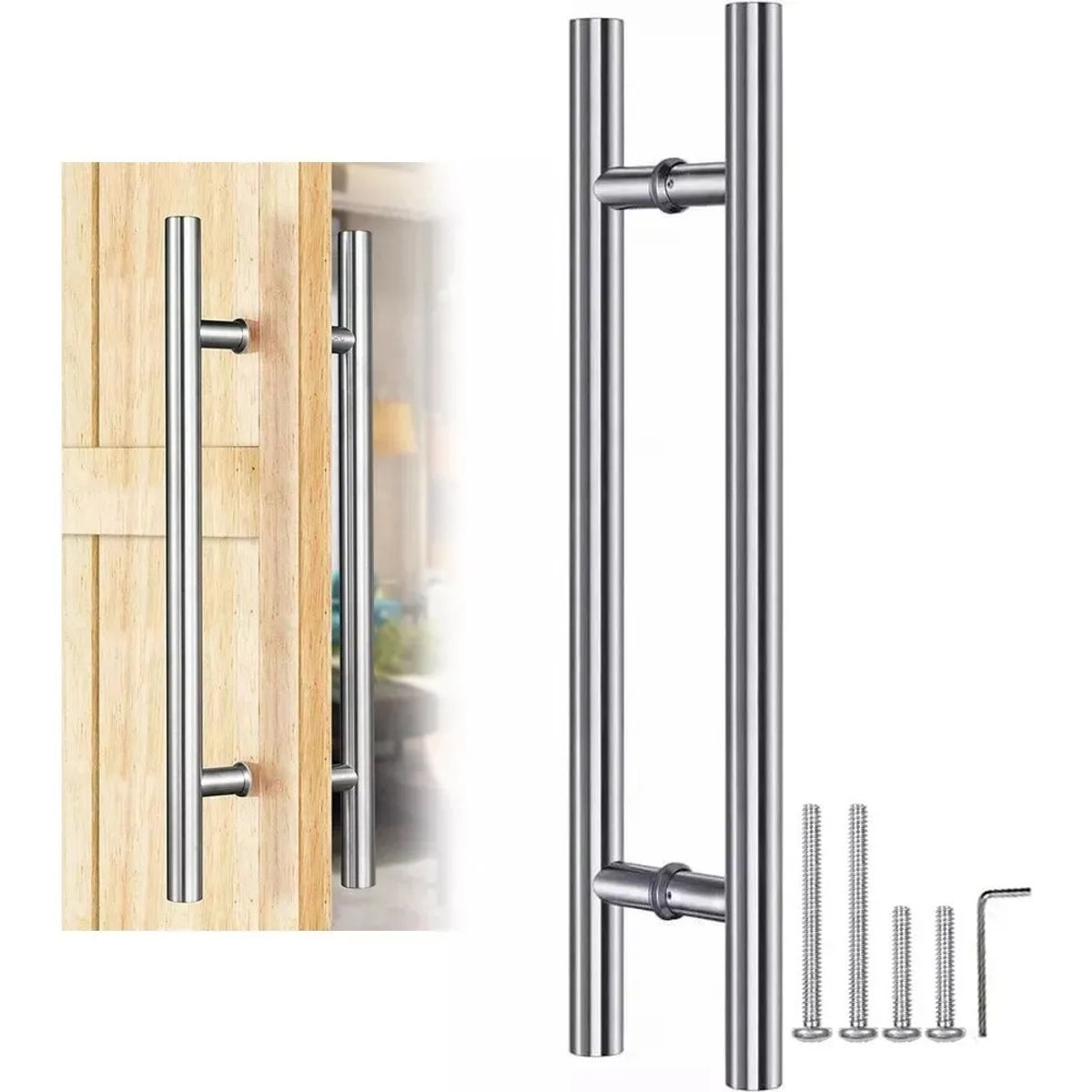 KUANGYE - Manillon Puerta Acero Inoxidable 100cm Toda Clase De Puerta