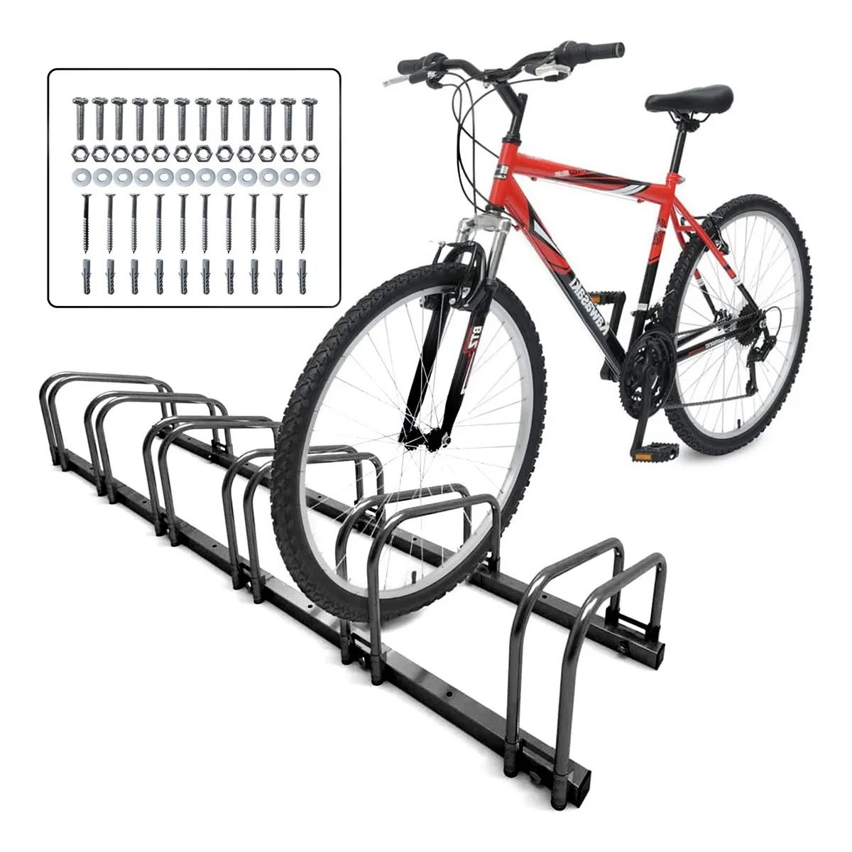 KUANGYE - Bicicletero Soporte Portabicicletas Acero Para 6 Bicicletas