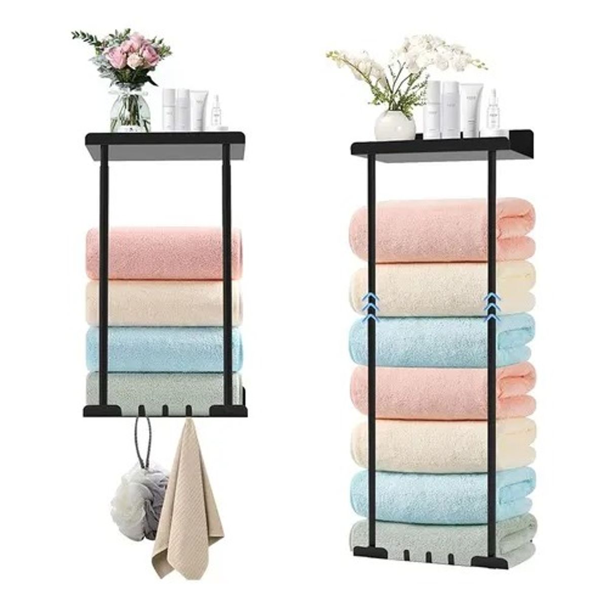 EVERSO - Organizador De Ducha Estante De Baño Para Toallas Ajustable