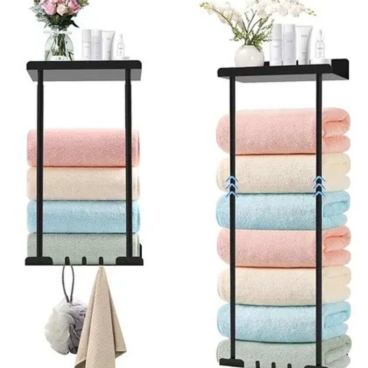 EVERSO - Organizador De Ducha Estante De Baño Para Toallas Ajustable